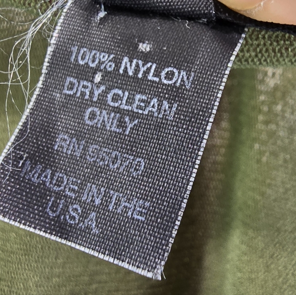 Vintage 90s Y2K Shirt Women Small Green Mesh Lettuce Hem Sheer Floral Rose - Picture 10 of 13